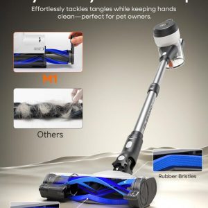 Aspiradora Inalámbrica Vertical 2 en 1 JASHEN, Potente Succión con Luz LED