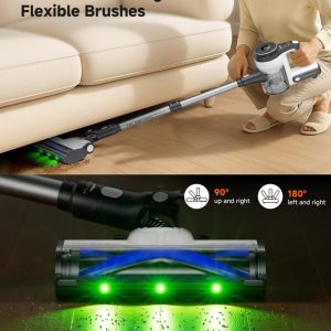 Aspiradora Inalámbrica Vertical 2 en 1 JASHEN, Potente Succión con Luz LED