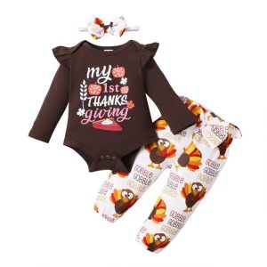 Pijama de 3 piezas diseño de pavo