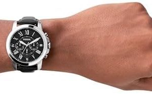 Fossil Men's Grant Quartz Stainless Steel and Leather Chronograph Watch