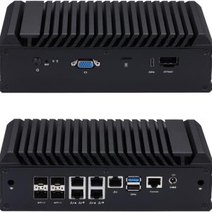 Qotom Mini PC with 4X 10G SFP+ and 5X 2.5GBE LAN 8GB RAM 512GB SSD Atom C3808 12 Cores Processor 2.0 GHz