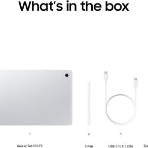 SAMSUNG Galaxy Tab S10 FE 128GB WiFi Android Tablet, Large Display, Long Battery Life, Exynos 1580 Processor, IP68 Water-Resistant, 90 Hz Refresh, S Pen for Note-Taking, US Version, Silver