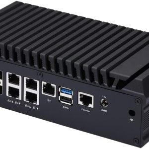 Qotom Mini PC with 4X 10G SFP+ and 5X 2.5GBE LAN 8GB RAM 512GB SSD Atom C3808 12 Cores Processor 2.0 GHz