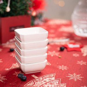 DELLING Ultra-Strong 3 Oz Ceramic Dip Bowls Set, White Dipping Sauce Bowls/Dishes for Tomato Sauce, Soy, BBQ and other Party Dinner - Set of 6