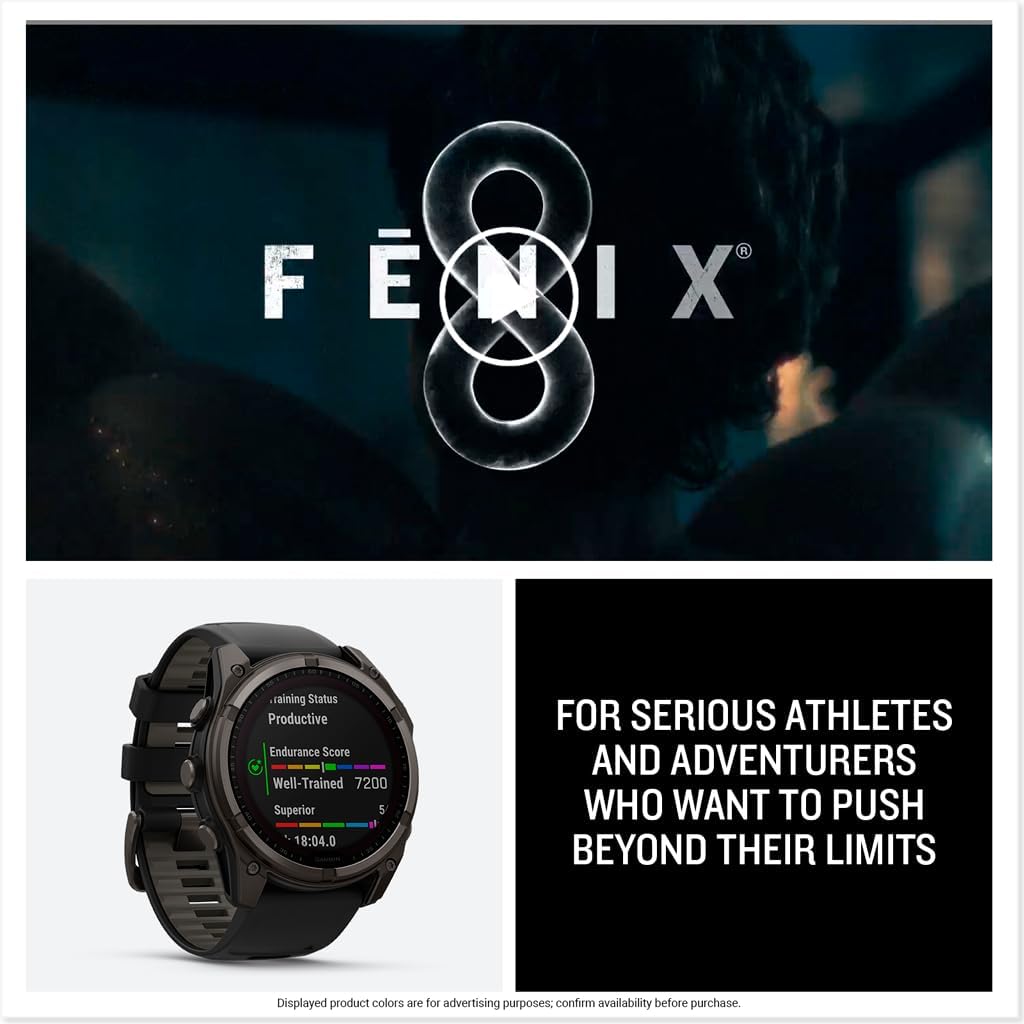 Garmin fēnix® 0.315 - 2.008 in, solar, zafiro, reloj inteligente GPS multideporte premium, batería de larga duración, clasificación para inmersión, linterna LED incorporada, titanio DLC gris carbón