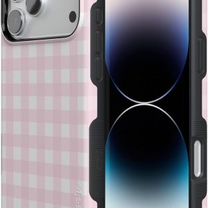 Casely iPhone 17 Pro Max Case | Pink Plaid | Sunday Best | Compatible with MagSafe | Bold Protective Design