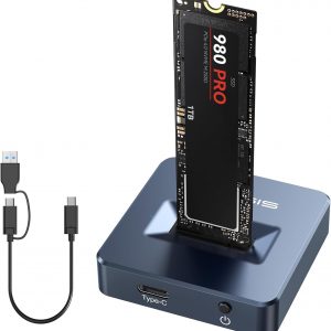 ACASIS M.2 NVMe & SATA to USB C Docking Station, NVME SSD Enclosure Adapter, USB 3.2 Gen 2(10 Gbps), Aluminium Alloy Housing, Support M.2 (M Key) NVMe and (B+M Key) SATA-Based SSD