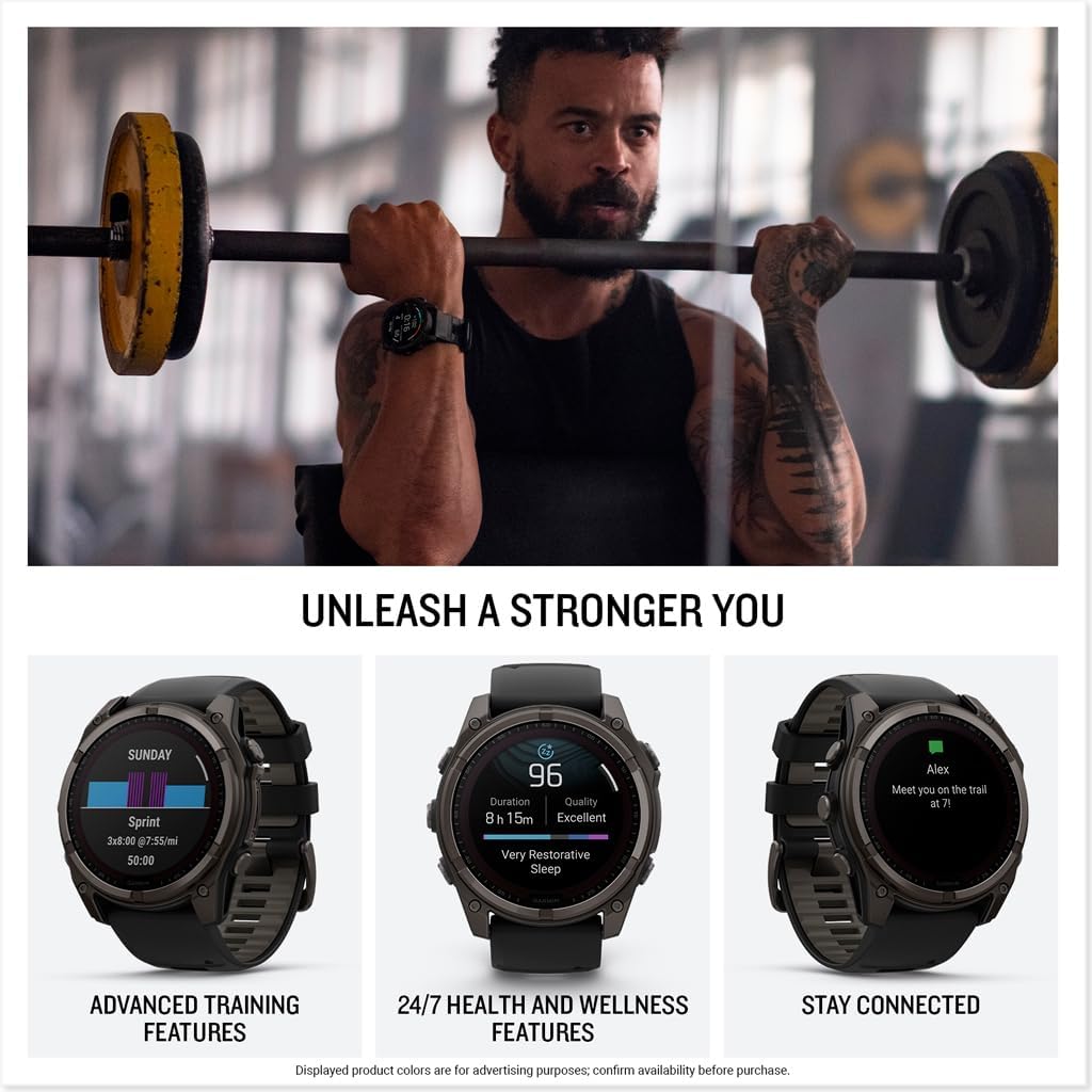 Garmin fēnix® 0.315 - 2.008 in, solar, zafiro, reloj inteligente GPS multideporte premium, batería de larga duración, clasificación para inmersión, linterna LED incorporada, titanio DLC gris carbón