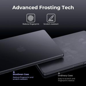 BlueSwan Matte Case for MacBook Pro 14 M5 2025 2024-2021 M4 M3 M2 M1 Pro/Max, Compatible A3434 A3401 A3112 A2992 A2918 A2779 A2442, Hard Shell Protective Cover, Space Black Clear