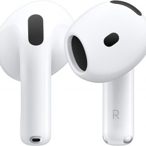 Apple Auriculares inalámbricos AirPods 4, auriculares Bluetooth, con cancelación activa de ruido, audio adaptativo, modo de transparencia, audio espacial personalizado, estuche de carga USB-C, carga