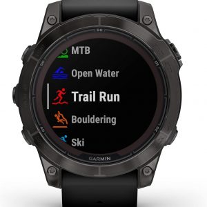 Garmin fēnix 7 Pro Sapphire Solar, Multisport GPS Smartwatch, Built-in Flashlight, Solar Charging Capability, Black