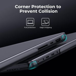 BlueSwan Matte Case for MacBook Pro 14 M5 2025 2024-2021 M4 M3 M2 M1 Pro/Max, Compatible A3434 A3401 A3112 A2992 A2918 A2779 A2442, Hard Shell Protective Cover, Space Black Clear