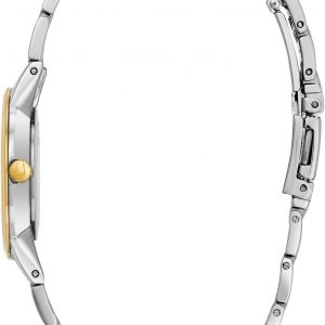 Bulova Reloj clásico de cuarzo para mujer, diamante de acero inoxidable