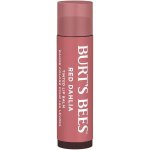 Burt's Bees - Bálsamo labial para rellenar los calcetines, fórmula de bálsamo tintado 2 en 1 de larga duración, infusión de color con manteca de karité hidratante, dalia roja (paquete de 2)
