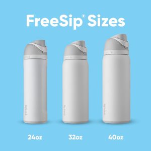 Owala FreeSip Insulated Stainless Steel Water Bottle with Straw, BPA-Free Sports Water Bottle, Great for Travel, 24 Oz, Shy Marshmallow