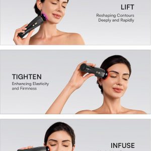INIA 3-in-1 Skin Tightening Device True Beauty Glow Facial Massager Red Light Therapy for Face and Neck