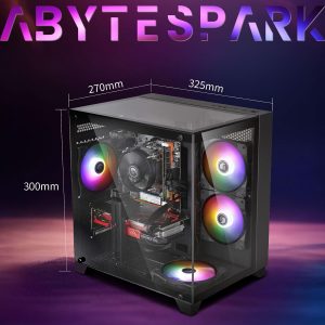 Prebuilt Gaming PC Desktop Computer,AMD Ryzen R5 5500 Desktop,Operating at A Frequency of 3.6-4.2 GHz,RTX 4060 Graphics Card with 8GB GDDR6 Video Memory,16GB RAM, 1TB NVME SSD,WiFi 5.0,RGB Fan x4