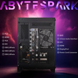 Prebuilt Gaming PC Desktop Computer,AMD Ryzen R5 5500 Desktop,Operating at A Frequency of 3.6-4.2 GHz,RTX 4060 Graphics Card with 8GB GDDR6 Video Memory,16GB RAM, 1TB NVME SSD,WiFi 5.0,RGB Fan x4