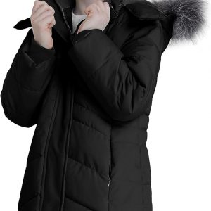 ZSHOW Girls' Winter Coat Insulated Long Quilted Puffer Jacket Warm Hooded Parka Snow Coats