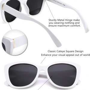 FEISEDY Gafas de sol polarizadas vintage americanas para mujer cuadradas Jackie O Cat Eye Gafas de sol B2451