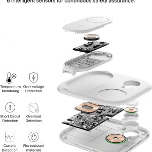 Belkin 3-in-1 MagSafe-Compatible iPhone Charger - Foldable Magnetic Qi2 Certified, MagSafe Charging Station for Phone, Apple Watch, AirPods - Wireless for Multiple Devices
