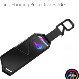 ASUS ROG STRIX Arion Aluminum Alloy M.2 NVMe SSD External Portable Enclosure Case Adapter, USB 3.2 Gen 2 Type-C (10 Gbps), USB-C to C and USB-C to A Cables, Fits PCIe 2280/2260/2242/2230 M Key/B+M Key