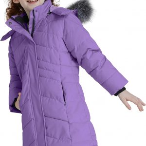 ZSHOW Girls' Winter Coat Insulated Long Quilted Puffer Jacket Warm Hooded Parka Snow Coats