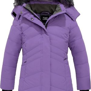 ZSHOW Girls' Winter Coat Insulated Long Quilted Puffer Jacket Warm Hooded Parka Snow Coats