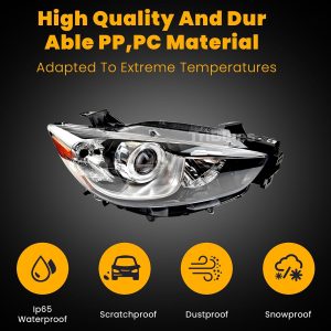 Headlights Replacement for 2013 2014 2015 2016 Mazda CX-5, Headlight Clear Lens Left Driver Side Front Head Light Headlamp for 2013-2016 Mazda CX-5