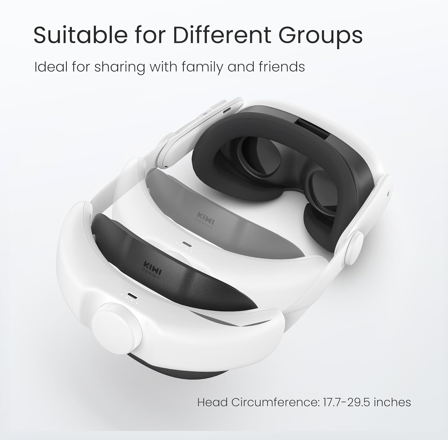 KIWI design K3 Boost Battery Head Strap Compatible with Meta Quest 3/Quest 3S, 6400 mAh Battery Pack Head Strap Accessories, Fast Charging & Reduce Face Stress