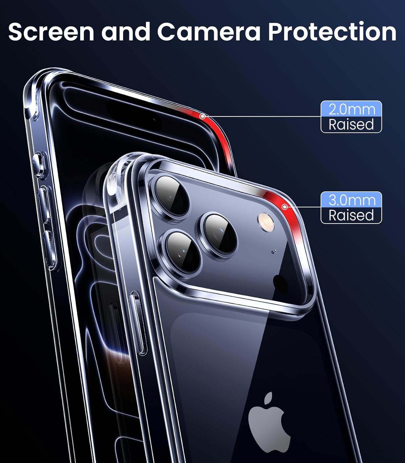 Mkeke – Funda transparente compatible con iPhone 17 Pro, antiamarilleo y con protección contra caídas de grado militar. Protector a prueba de golpes para iPhone de 6.3 pulgadas, modelo 2025
