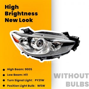 Headlights Replacement for 2013 2014 2015 2016 Mazda CX-5, Headlight Clear Lens Left Driver Side Front Head Light Headlamp for 2013-2016 Mazda CX-5