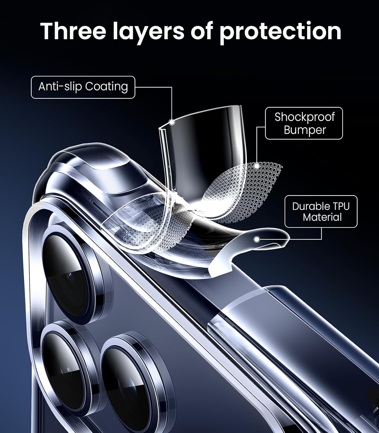 Mkeke – Funda transparente compatible con iPhone 17 Pro, antiamarilleo y con protección contra caídas de grado militar. Protector a prueba de golpes para iPhone de 6.3 pulgadas, modelo 2025