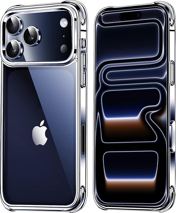 Mkeke – Funda transparente compatible con iPhone 17 Pro, antiamarilleo y con protección contra caídas de grado militar. Protector a prueba de golpes para iPhone de 6.3 pulgadas, modelo 2025