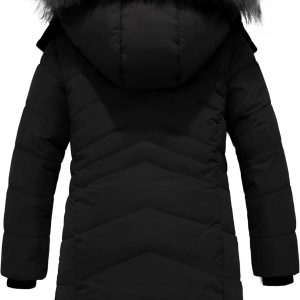 ZSHOW Girls' Winter Coat Insulated Long Quilted Puffer Jacket Warm Hooded Parka Snow Coats