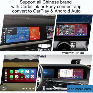 NCP0036 CarKit CarBitLink x Baic Jetour Geely Chery Jac Gac Dongfeng Forthing Hongqi Changan, cable Carbitlink Smartlink Phonelink Fácil Conexión a CarPlay Android Auto Adaptador inalámbrico