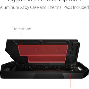 ASUS ROG STRIX Arion Aluminum Alloy M.2 NVMe SSD External Portable Enclosure Case Adapter, USB 3.2 Gen 2 Type-C (10 Gbps), USB-C to C and USB-C to A Cables, Fits PCIe 2280/2260/2242/2230 M Key/B+M Key