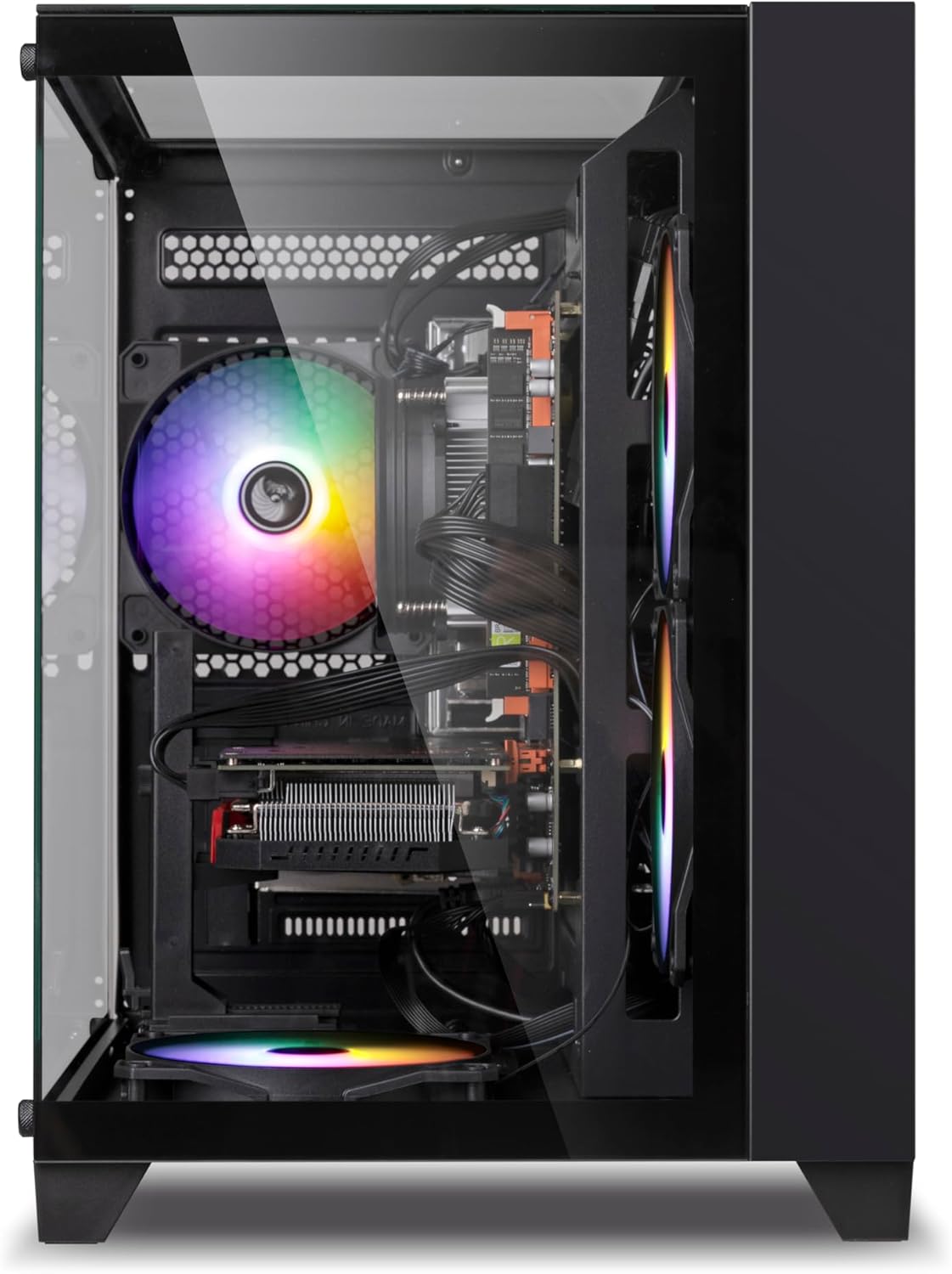 Prebuilt Gaming PC Desktop Computer,AMD Ryzen R5 5500 Desktop,Operating at A Frequency of 3.6-4.2 GHz,RTX 4060 Graphics Card with 8GB GDDR6 Video Memory,16GB RAM, 1TB NVME SSD,WiFi 5.0,RGB Fan x4