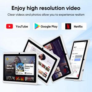 Tablet Android 15 Tablet de 7 pulgadas, lector electrónico, 9GB RAM 32GB ROM 1TB expansión, procesador de cuatro núcleos, cámara dual, WiFi 5G/2.4G, Bluetooth, control parental, funda a prueba