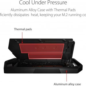 ASUS ROG STRIX Arion Aluminum Alloy M.2 NVMe SSD External Portable Enclosure Case Adapter, USB 3.2 Gen 2 Type-C (10 Gbps), USB-C to C and USB-C to A Cables, Fits PCIe 2280/2260/2242/2230 M Key/B+M Key