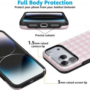 Casely iPhone 17 Pro Max Case | Pink Plaid | Sunday Best | Compatible with MagSafe | Bold Protective Design