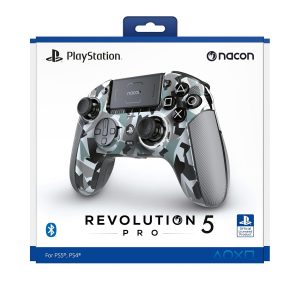 NACON Revolution 5 Pro Officially Licensed PlayStation Wireless Gaming Controller for PS5 / PS4 / PC - Hall Effect, Trigger Stops, Mappable Buttons, Bluetooth Audio - Arctic Camo