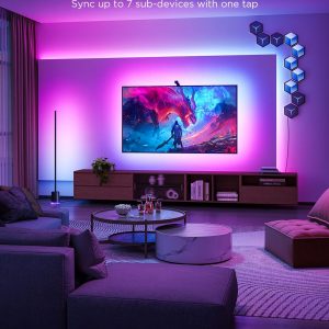 Govee Retroiluminación de TV 3 Lite con función de corrección de ojo de pez Sincronización con televisores de 55 a 65 pulgadas, tira de luces LED RGBICW Wi-Fi de 11.8 pies con cámara, 4 colores en 1 lámpara cuenta, control de voz y aplicación, adaptador