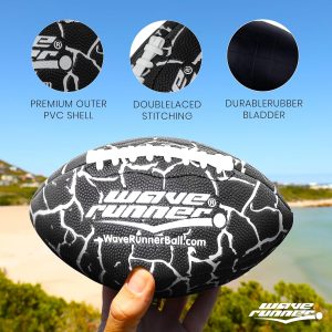 Wave Runner Grip It - Balón de fútbol impermeable de tamaño junior, tamaño 9.25, duradero y doble cordón, perfecto para accesorios de playa, juegos para niños, juguetes de piscina, juegos al aire