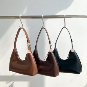 JOLLQUE Shoulder Bag for Women, Small Leather Handbag Purse,Unique Trendy Zipper Hobo Bag