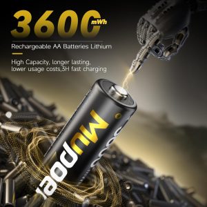 Rechargeable AA Batteries 12 Count,Lithium Batteries AA 1.5V 3600mWh,Double A Rechargeable Batteries,Pilas Recargables AA,Lithium ion AA Batteries for Blink Xbox Long Lasting