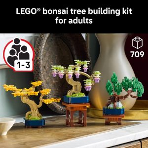 LEGO Botanicals Mini Bonsai Trees Building Set - Artificial Bonsai Tree Building Blocks for Adults, Ages 18+ - DIY Home and Office Decor for Men and Women - Gift for Christmas - 10373