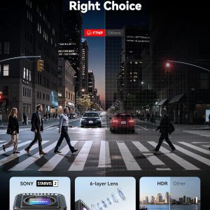 REDTIGER 4K Dash Cam Front Rear, STARVIS 2 Sensor, Free Card Included, 5.8GHz WiFi-20MB/s Fast Download, Dash Camera for Cars with GPS, WDR Night Vision, 170°Wide Angle, 24H Parking Mode(F7NP)