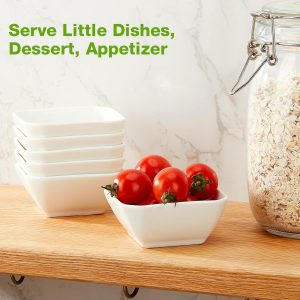 Mfacoy 6 Pack Ceramic Dipping Bowls - 3 oz Sauce Dishes, Mini Bowls for Side Dish, Sushi, BBQ, Party Condiments Set