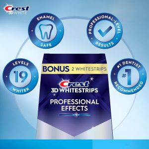Crest Whitestrips en blanco y tratamientos de 3d white Luxe Whitestrips Professional Effects – 20 1 Hora Express – 2 tratamientos dientes Kit de blanqueado